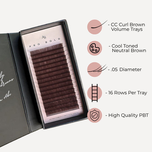 Pro Bold Volume Eyelash Extension Collection Trays Brown Espresso